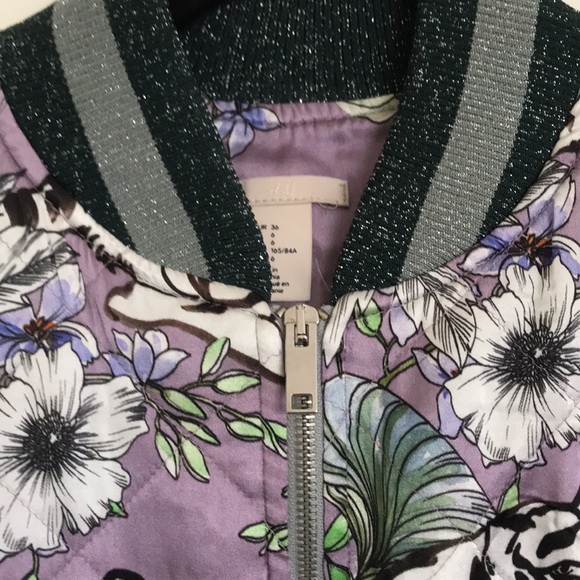 H&M Jackets & Coats Hm Quilted Floral Varsity Bomber Jacket Poshmark